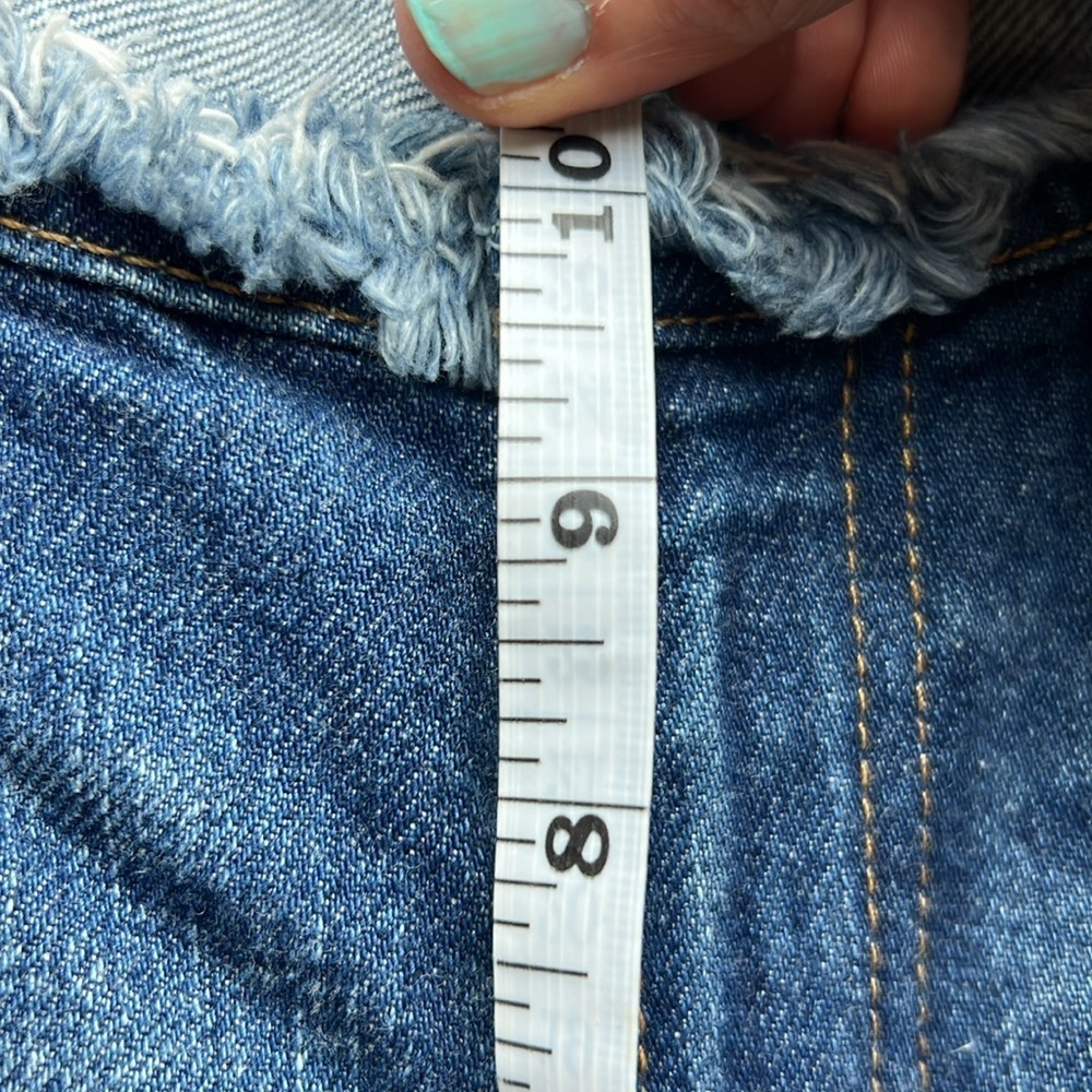 Early 2000 Y2K Express Jeans Women's Flare Distressed Blue Jeans Size 5/6 - Picture 8 of 9